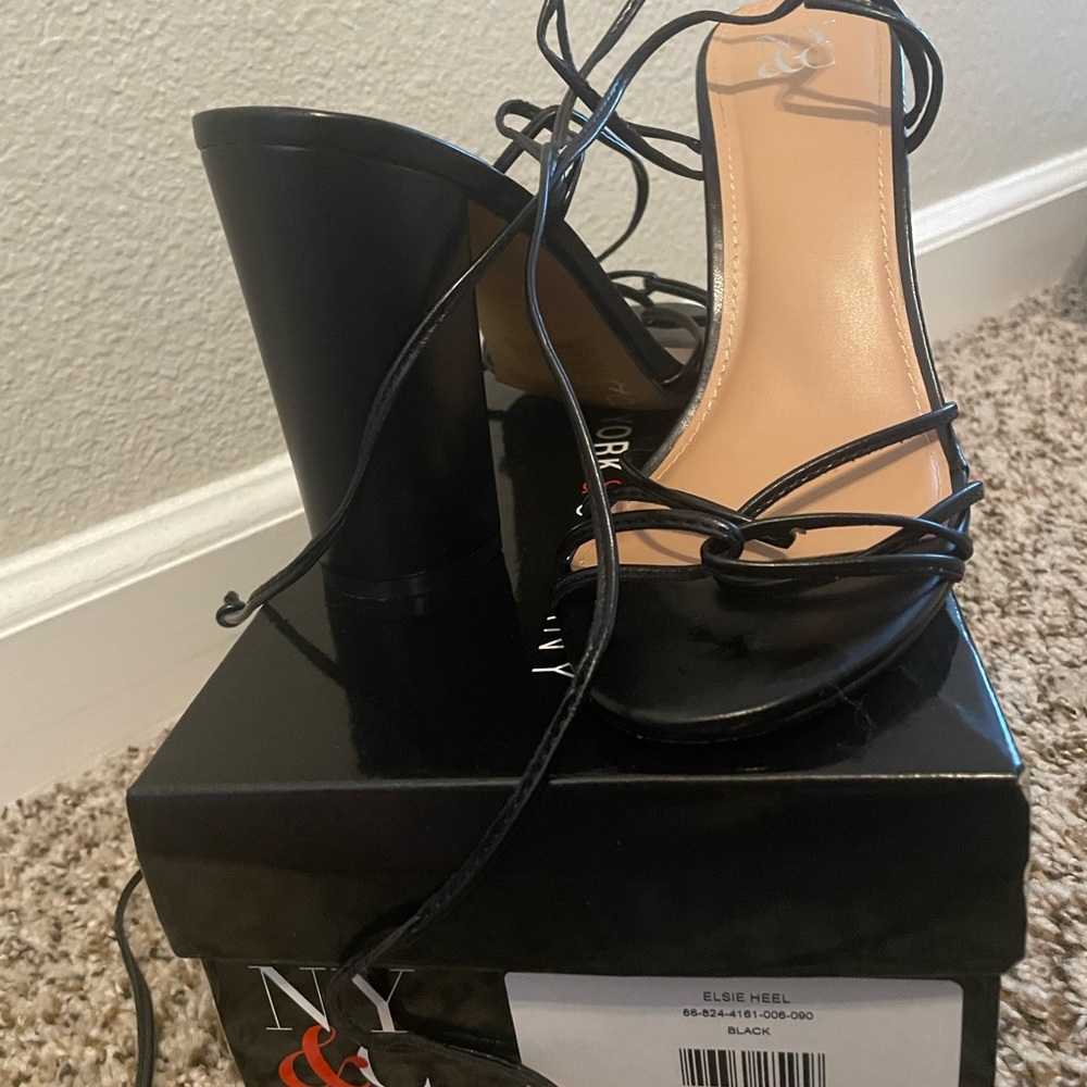 Lace Up black block heels